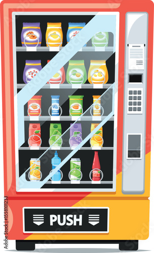 Full vending machine vector illustration