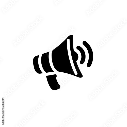 Sound Speaker Icon in Profile View Representing Public Address or Campaign Broadcast