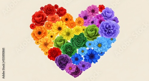 Rainbow Heart Shaped Floral Arrangement: A Vibrant Celebration of Love and Diversity