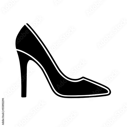 High heel shoe icon filled – symbol of femininity and elegance
