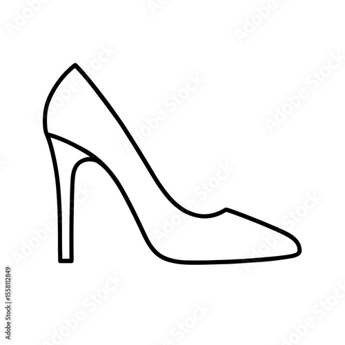 High heel shoe icon outline – symbol of femininity and elegance