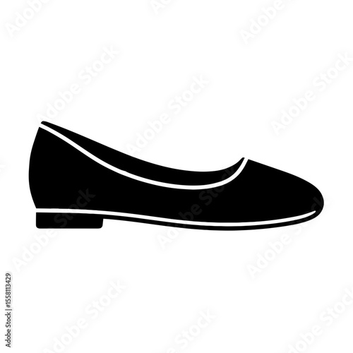 Ballet flat shoe icon filled – symbol of comfort and everyday elegance