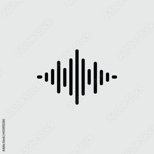 Simple Black Sound Wave Audio Frequency Icon