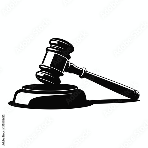 Black and White Judge s Gavel Silhouette