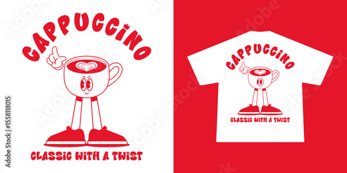 cartoon character of coffee Graphic Design for T shirt Street Wear and Urban Style	