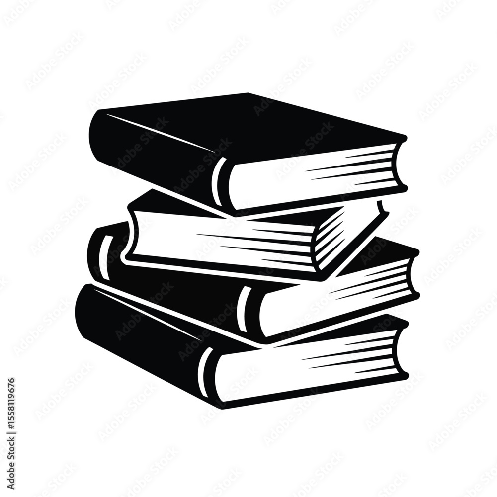 Stack of Books Silhouette Stack of Books Silhouette