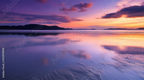 Wallpaper Mural Serene Sunset Beach Reflection Panorama Torontodigital.ca