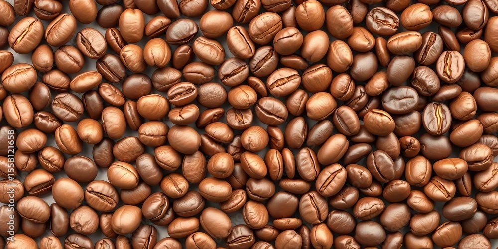 Obraz premium Flat vector illustration of light, medium, and dark roasted coffee beans in various stages , texture, graphic