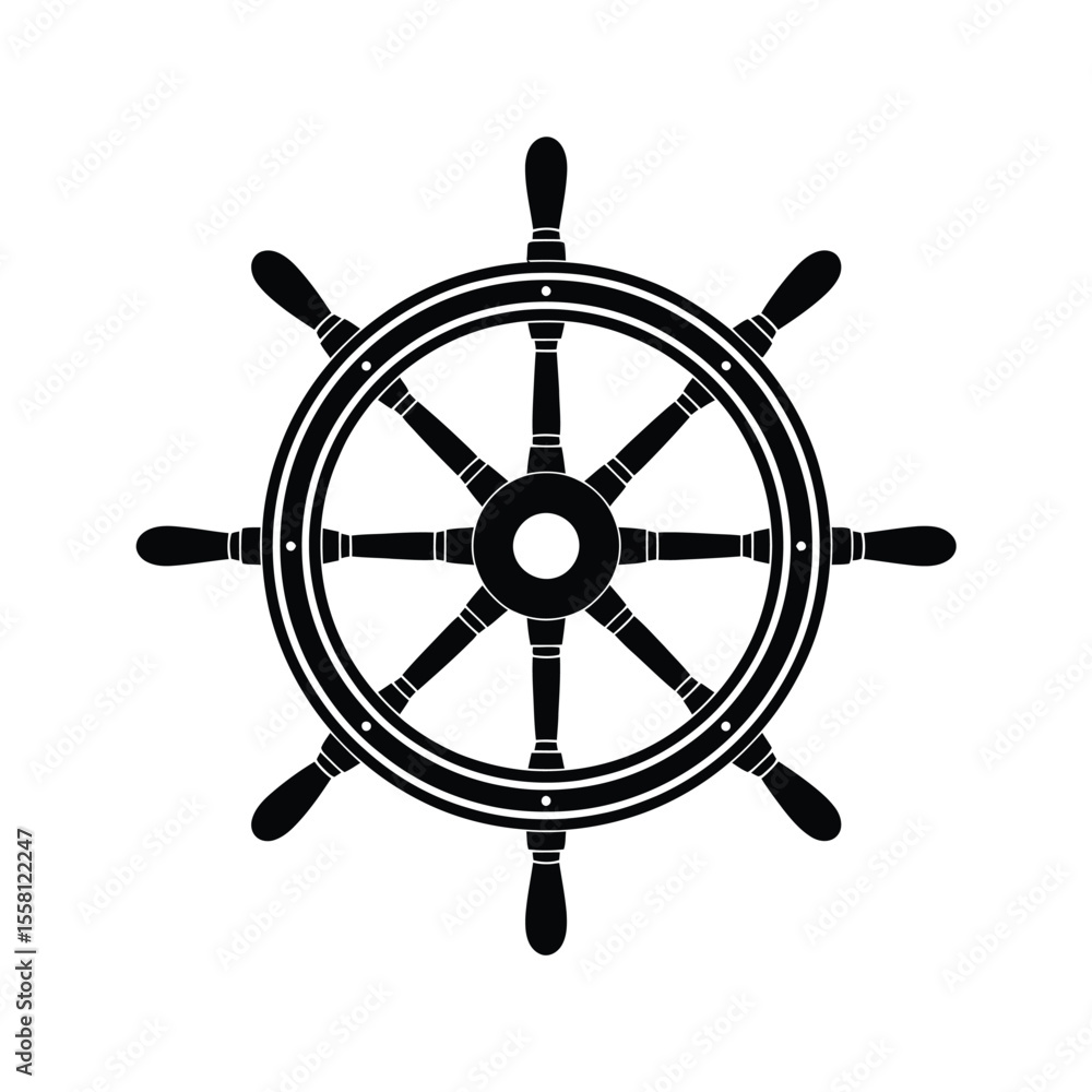 Obraz premium Ship Wheel Nautical Steering Icon