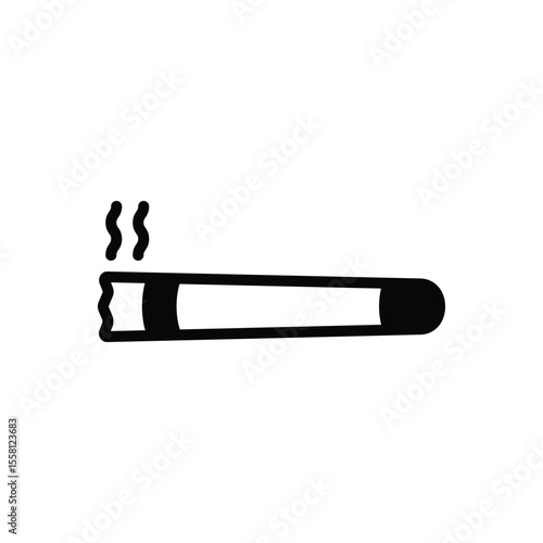 Black solid icon for cigar