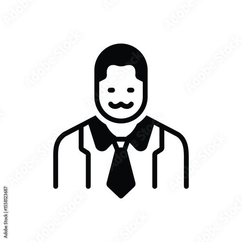 Black solid icon for father