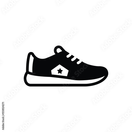 Black solid icon for shoes
