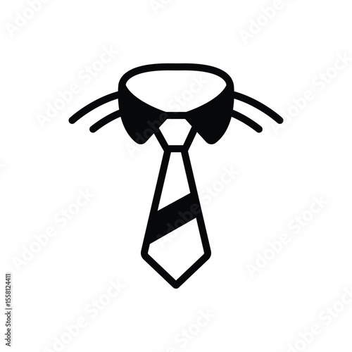 Black solid icon for tie