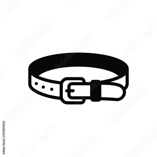 Black solid icon for belt