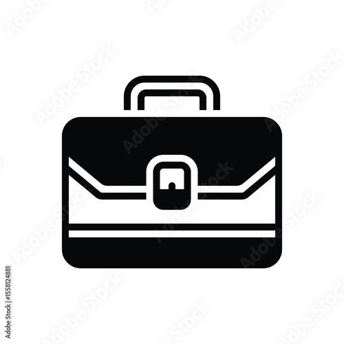 Black solid icon for briefcase