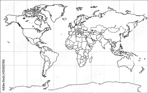 Fototapeta Naklejka Na Ścianę i Meble -  Simple world map