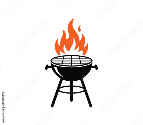 BBQ and grill emblem set. Barbecue labels, badges and design elements for restaurant menu