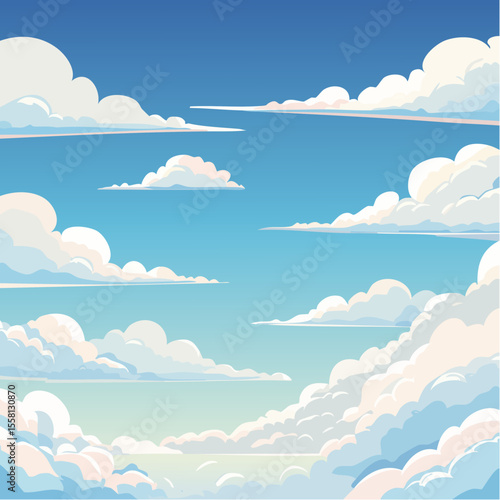 夏の空と入道雲　1:1