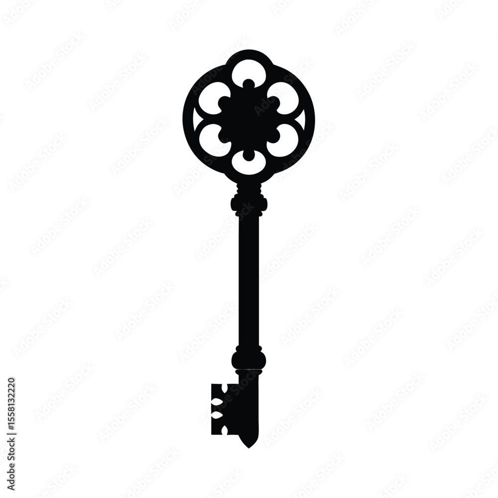 Obraz premium Antique Key Icon Vector Illustration