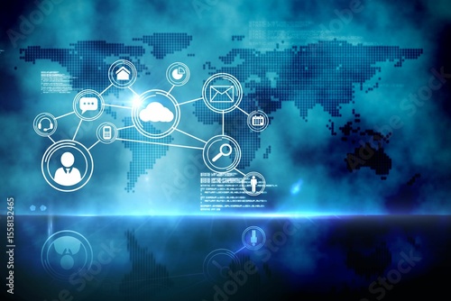 Wallpaper Mural Futuristic technology interface Torontodigital.ca