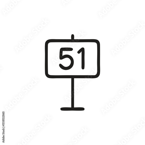 Area 51 icon number fiftyone sign, a desert landmark suitable for conspiracy theories, scifi, travel, and mysterious concepts.