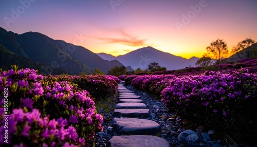 A Path in a Field of Purple Flowers