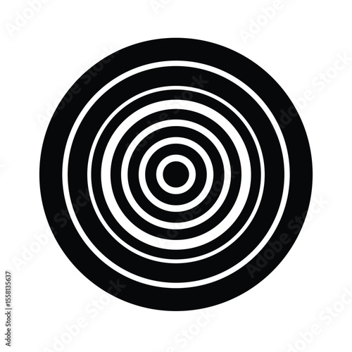 Black Concentric Circles Target Icon Vector Illustration