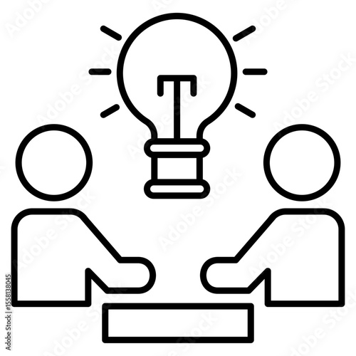 Collaboration Outline Icon Element For Design