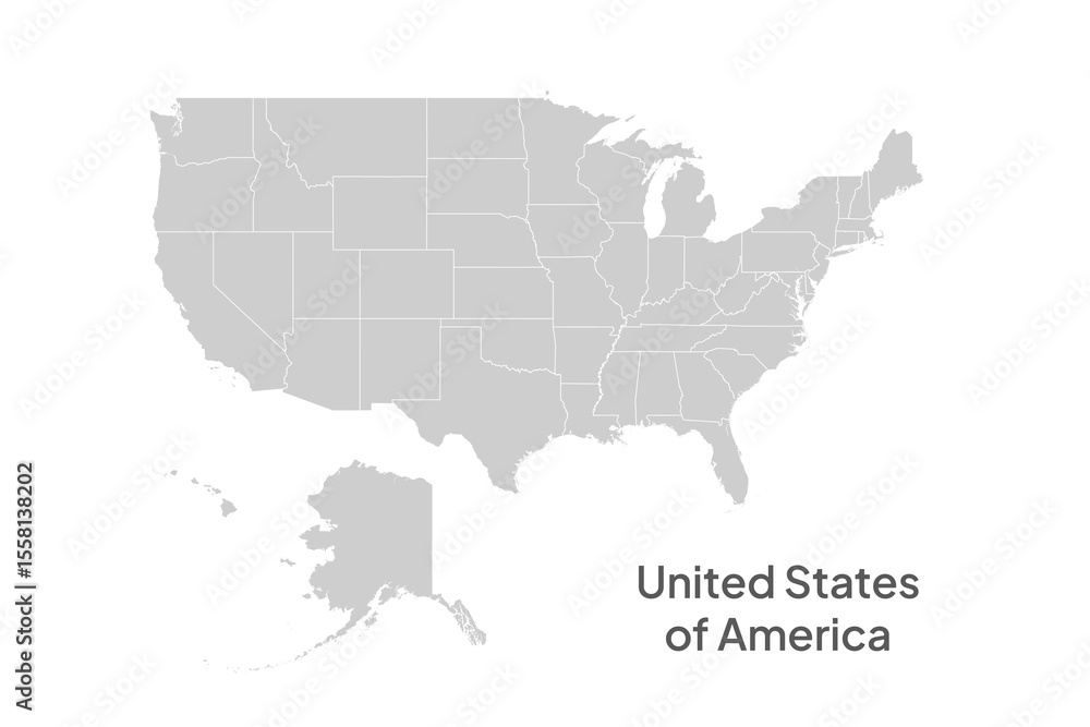 USA map with border, isolated on white background vector. For business use. USA map with border, isolated on white background vector. For business use.