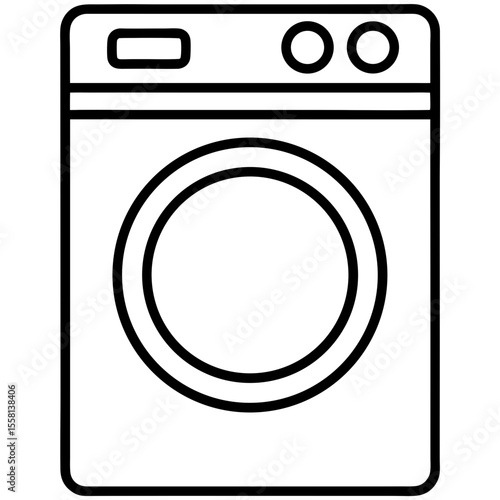 Washing Machine Icon Vector | Generative AI & Linocut Silhouette Design