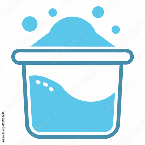 Washing Powder Icon Vector | Generative AI & Linocut Silhouette Design

