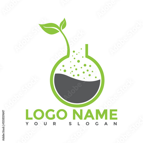Eco-Friendly Laboratory Logo with Green,