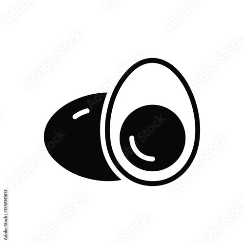 Black solid icon for egg