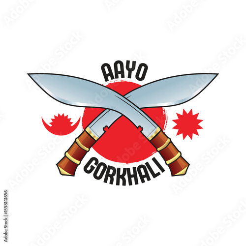 aayo gorkhali logo design for t shirt