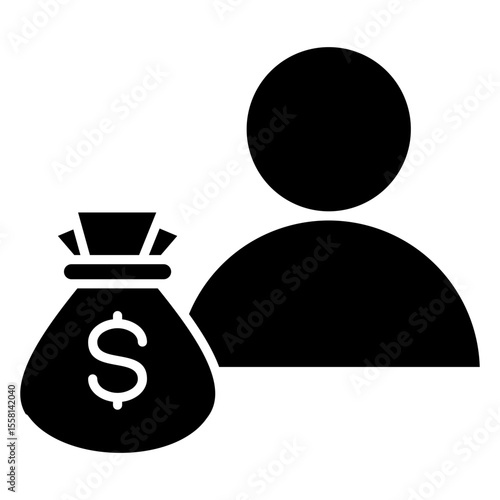 Backer Glyph Icon Element For Design