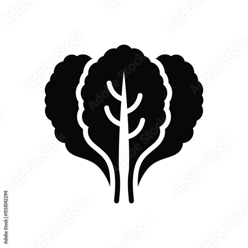Black solid icon for spinach