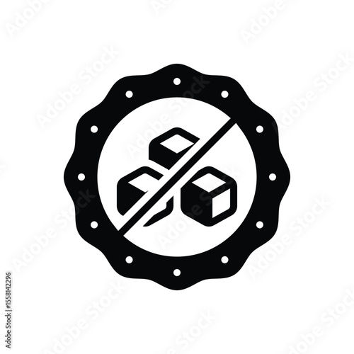 Black solid icon for sugar free
