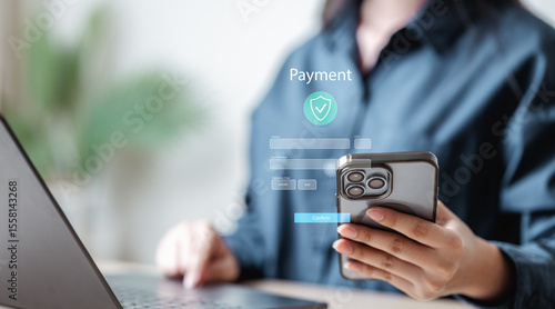 Tableau sur toile Online banking transfer money concept