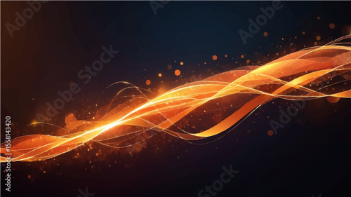 Glowing energy waves of abstract fractal realms with bright lines and curves
