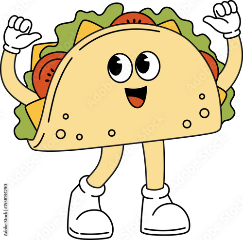 Retro Taco Character

