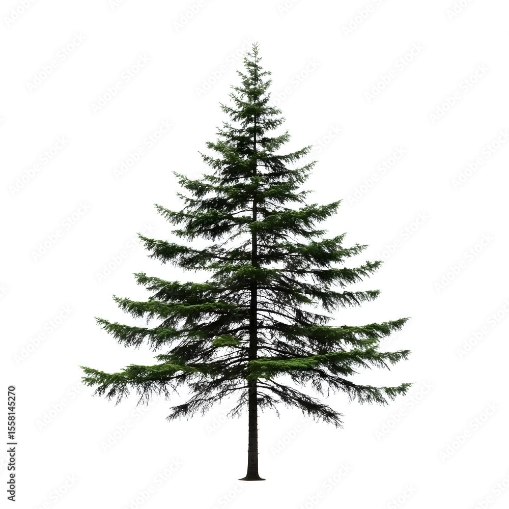 Obraz premium Tall Hemlock Tree Isolated on White