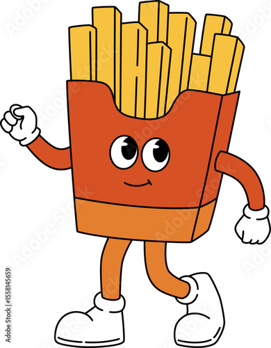 Retro French Fries Character

