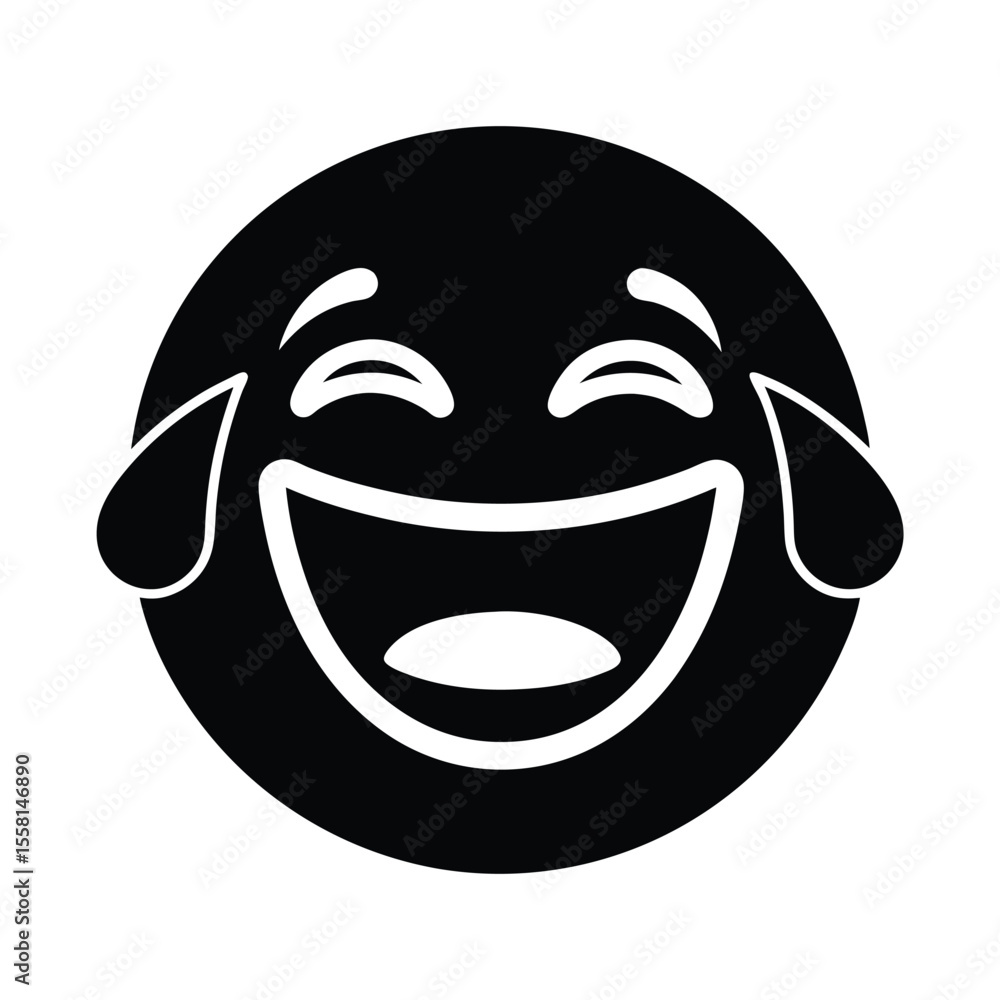Laughing Face Emoji Icon Vector Illustration Laughing Face Emoji Icon Vector Illustration