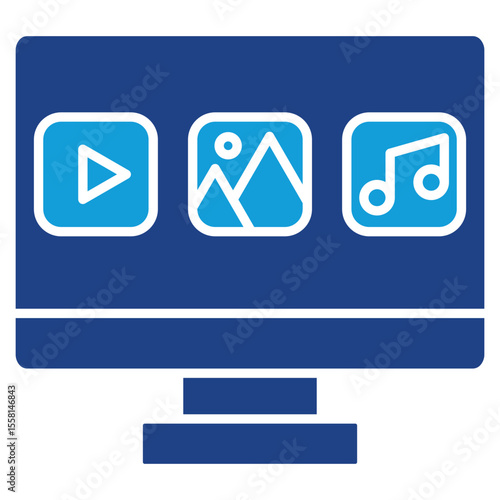 Media Dual Tone Icon Element For Design