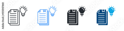 Insight Icon Set Multiple Style. Designed In Outline, Blue, Glyph, Dual Tone