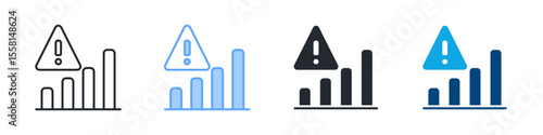 Risk Icon Set Multiple Style. Designed In Outline, Blue, Glyph, Dual Tone