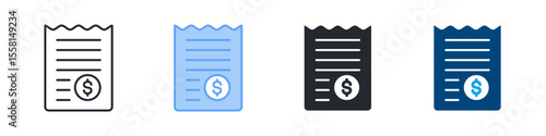 Expenses Icon Set Multiple Style. Designed In Outline, Blue, Glyph, Dual Tone