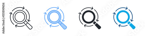 Explore Icon Set Multiple Style. Designed In Outline, Blue, Glyph, Dual Tone