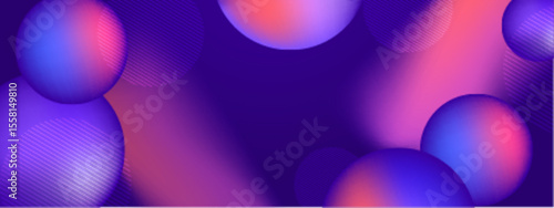 Abstract purple pink gradient spheres and lines can be used for backgrounds, digital designs, web graphics, and contemporary art projects.