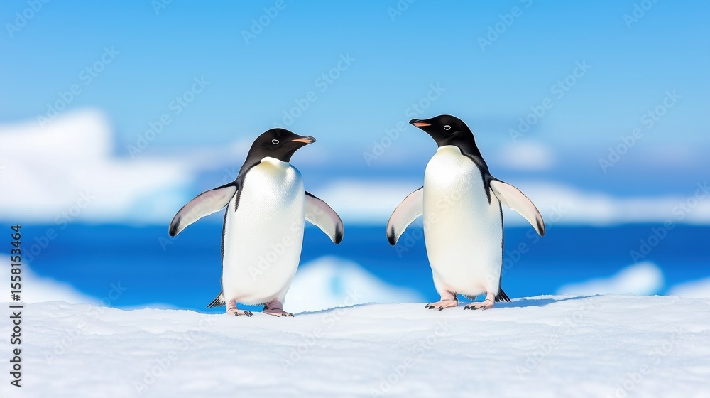 Fototapeta premium Adelie penguins on iceberg, Paulet Island, Antarctica